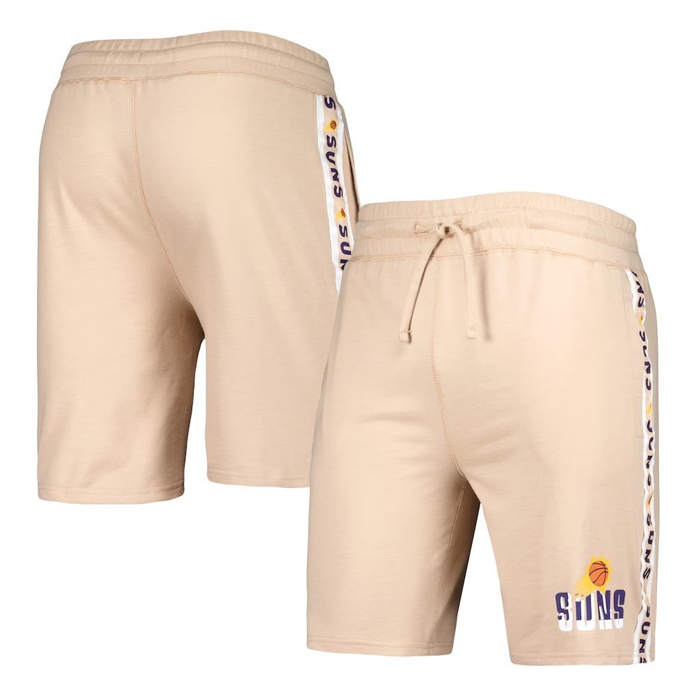Phoenix Suns NBA French‎ Terry Shorts Dress Tan Mens Large Side Tape Logo NEW